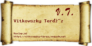 Vitkovszky Teréz névjegykártya